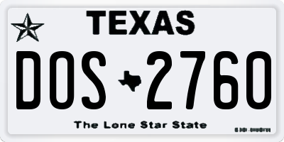 TX license plate DOS2760