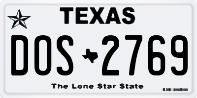 TX license plate DOS2769