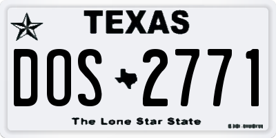 TX license plate DOS2771