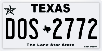 TX license plate DOS2772