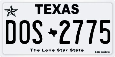 TX license plate DOS2775