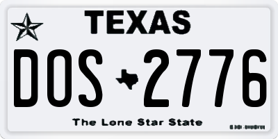 TX license plate DOS2776