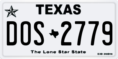 TX license plate DOS2779