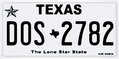 TX license plate DOS2782