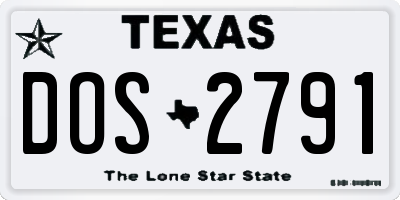 TX license plate DOS2791