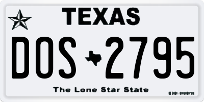 TX license plate DOS2795