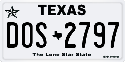 TX license plate DOS2797