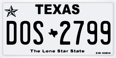 TX license plate DOS2799