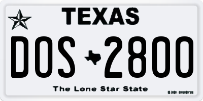 TX license plate DOS2800