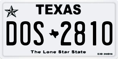 TX license plate DOS2810