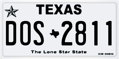 TX license plate DOS2811