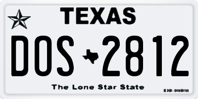 TX license plate DOS2812
