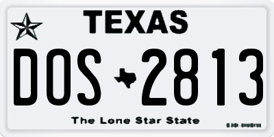 TX license plate DOS2813