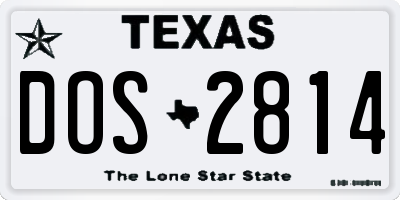 TX license plate DOS2814