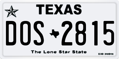 TX license plate DOS2815