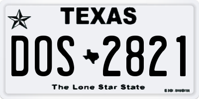 TX license plate DOS2821