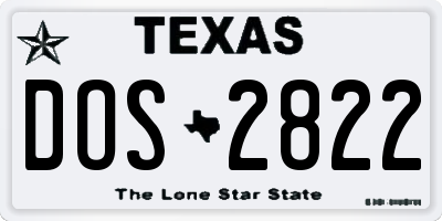 TX license plate DOS2822