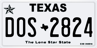 TX license plate DOS2824
