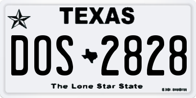 TX license plate DOS2828