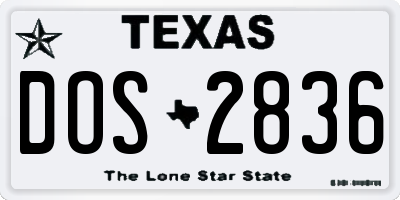 TX license plate DOS2836