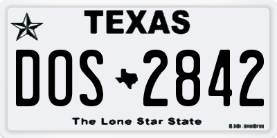 TX license plate DOS2842