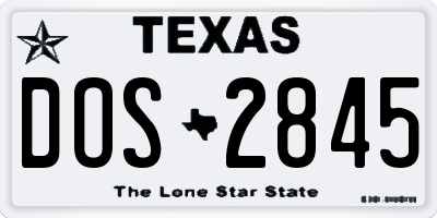 TX license plate DOS2845