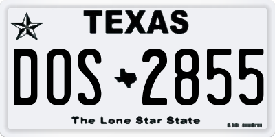 TX license plate DOS2855