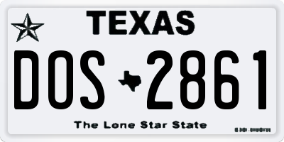 TX license plate DOS2861