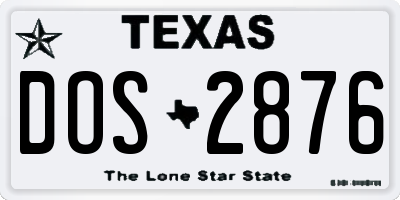 TX license plate DOS2876