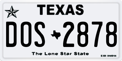 TX license plate DOS2878
