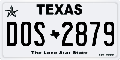 TX license plate DOS2879