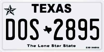 TX license plate DOS2895