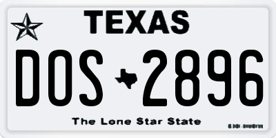 TX license plate DOS2896