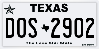 TX license plate DOS2902