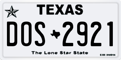 TX license plate DOS2921