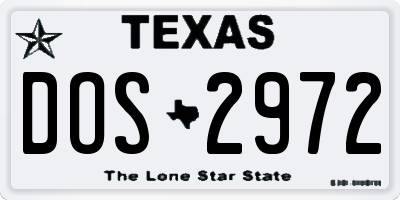 TX license plate DOS2972