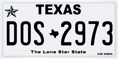 TX license plate DOS2973