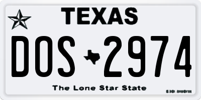 TX license plate DOS2974