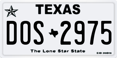 TX license plate DOS2975