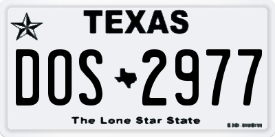 TX license plate DOS2977