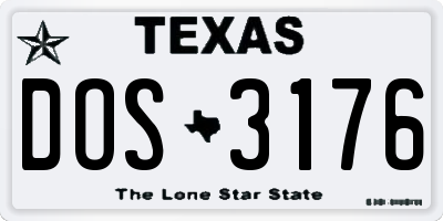 TX license plate DOS3176