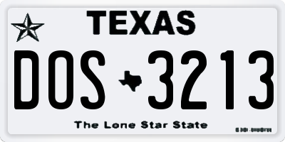 TX license plate DOS3213