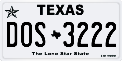 TX license plate DOS3222