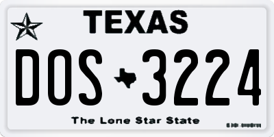 TX license plate DOS3224