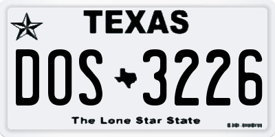 TX license plate DOS3226