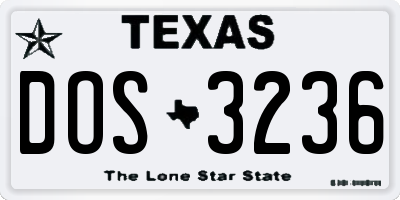 TX license plate DOS3236
