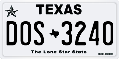 TX license plate DOS3240