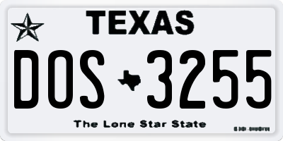 TX license plate DOS3255
