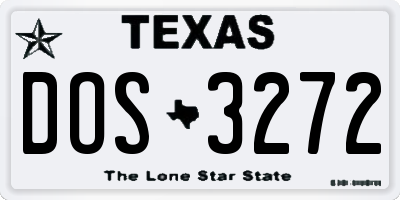 TX license plate DOS3272