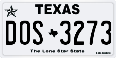 TX license plate DOS3273